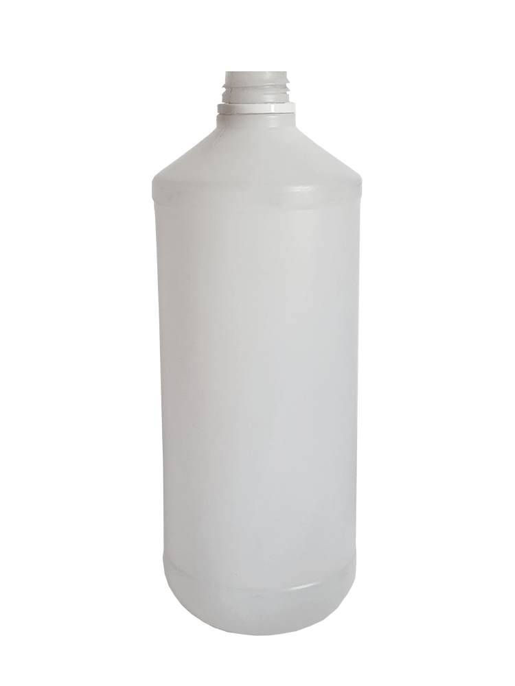 Botella de 1 litro cilíndrica para productos químicos. Fábrica Plásticos  Lago